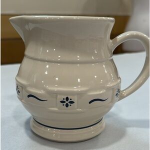 Longaberger ceramic pitcher - chip and crack on handle